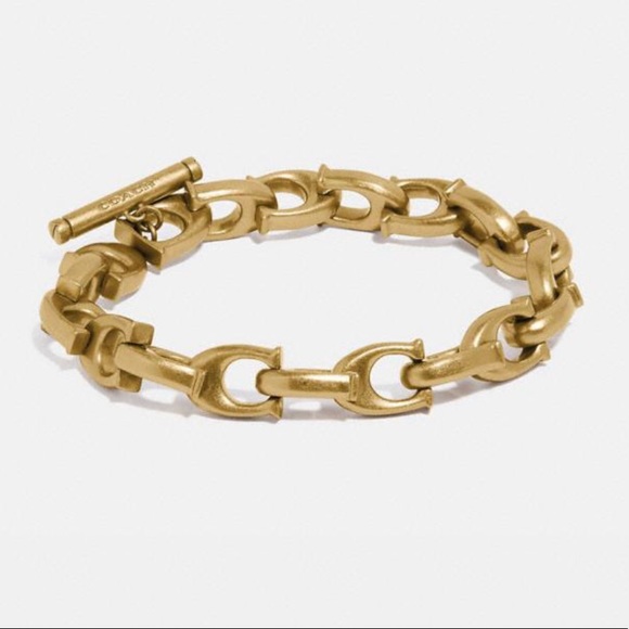NWT Retired Coach | Gold Sculpted Chain Bracelet - Picture 1 of 8